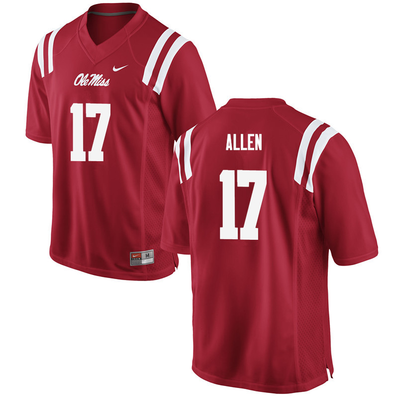 Men Ole Miss Rebels #17 Floyd Allen College Football Jerseys-Red - Click Image to Close